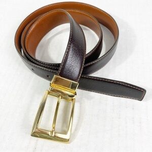 Reversible Genuine Leather Belt Dark Brown 40